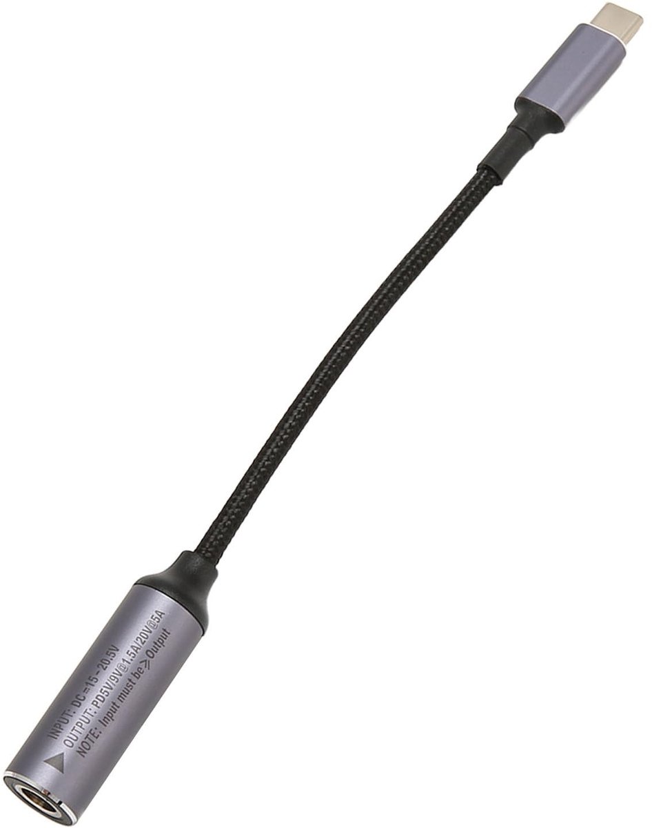 Dailygoods - Dailygoody - DC Naar Type C-Kabel - 100 W Automatische Identificatie - Reizen - USB Type C - Invoeren en uitvoeren - Geschikt voor Tablets - Compact f