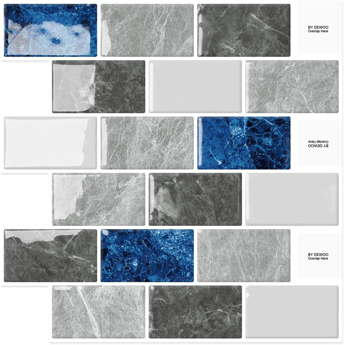 Dailygoods - Dailygoody - Plaktegels - Zelfklevende Tegelstickers - Waterdicht - Blauw - Geschikt voor Keuken en Badkamer - Vinyl Plakbare Tegels