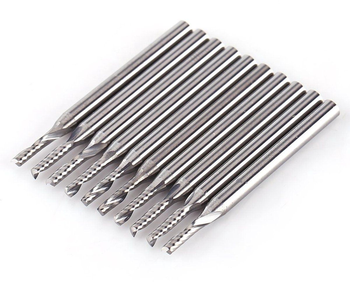 Dailygoods - Dailygoody - Shank Cutter Set - Gereedschap - 10 Stuks - 1/8 Inch Schacht - Tungsten Carbide Snijgereedschap - Precisie voor Houtbewerking - Gesch...