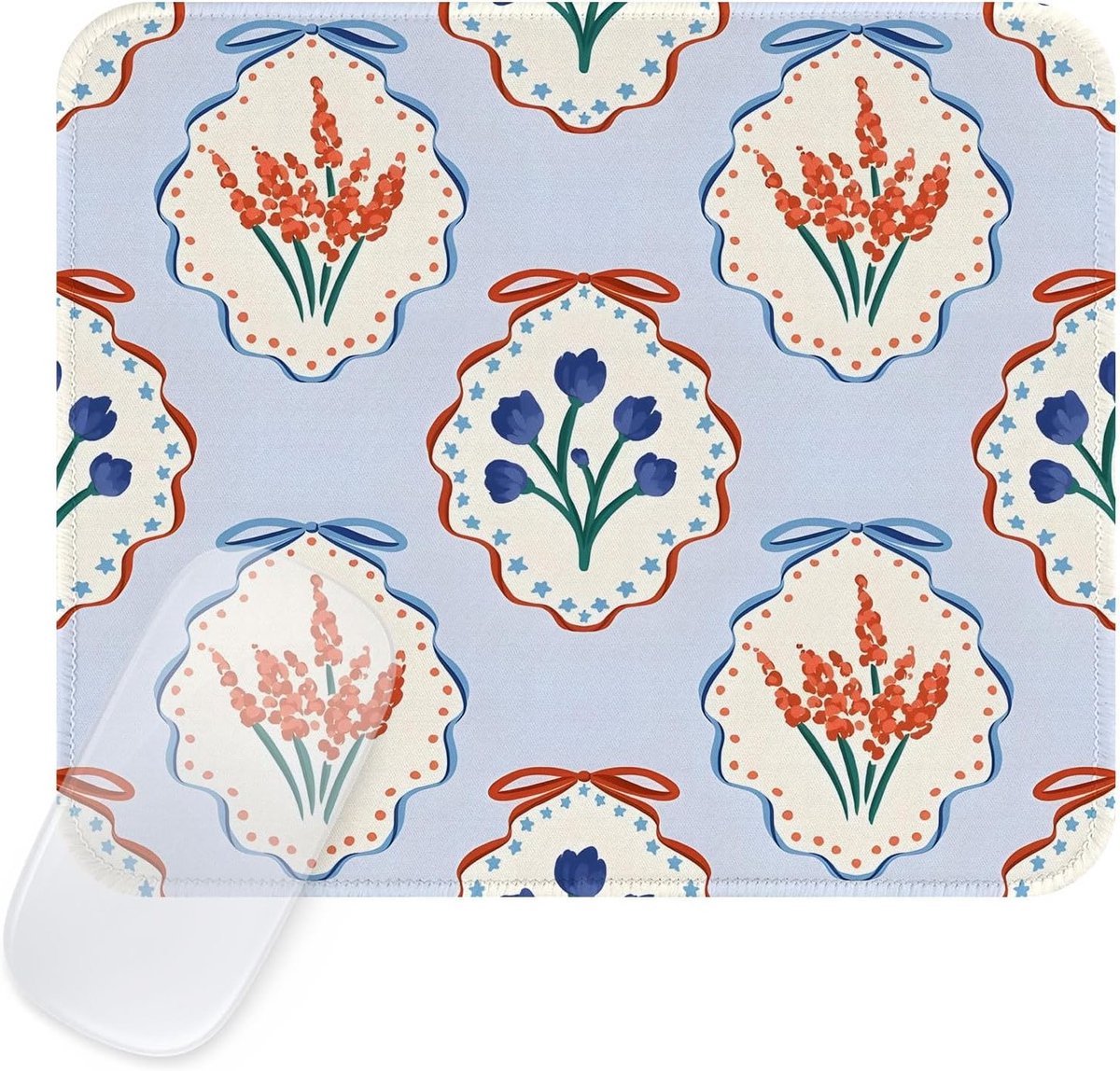 Retro Vierkante Muismat met Bloemenmotief - Waterdichte, Antislip Muismat voor Thuis en Kantoor, Ideaal voor Boho Interieur en Creatieve Werkplek