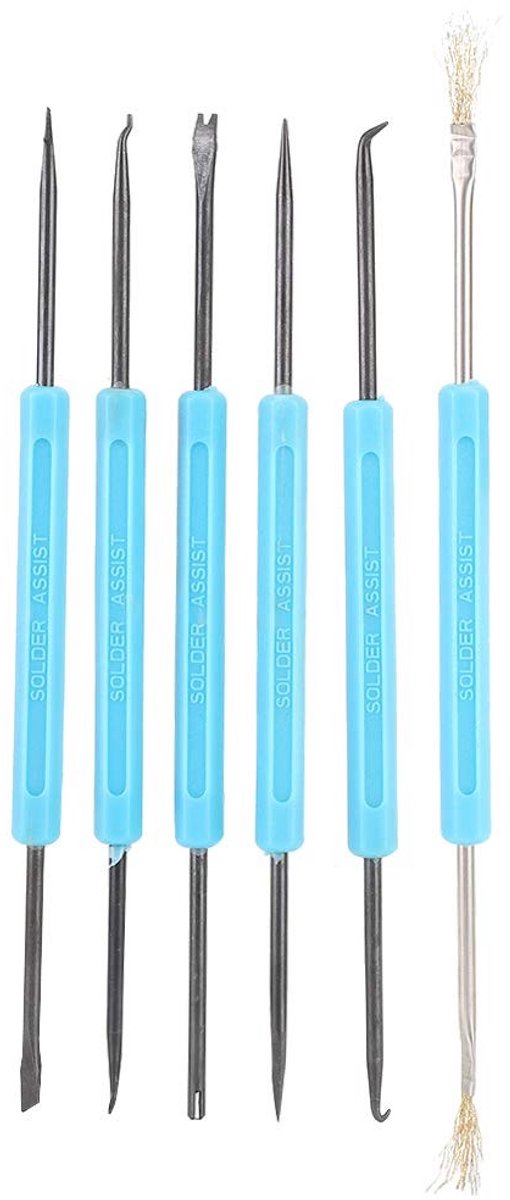 Dailygoods - Dailygoody - Set van 6 dubbele kop soldeerhulpmiddelen - Ergonomische grip - Perfect voor elektronische reparaties - Multifunctioneel ontwerp - Inclus