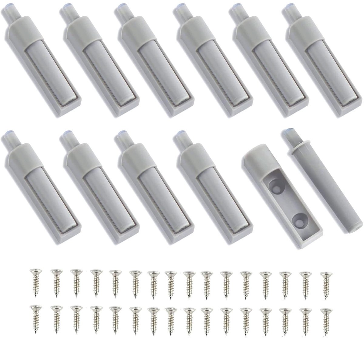 Dailygoods - Dailygoody - Gedrukt om te Openen Deuropener - Zachtsluitende Deurdemper - Duurzaam en Stijlvol - Grijs - Meubeldeurdemper - Perfect voor Keuken en Ka