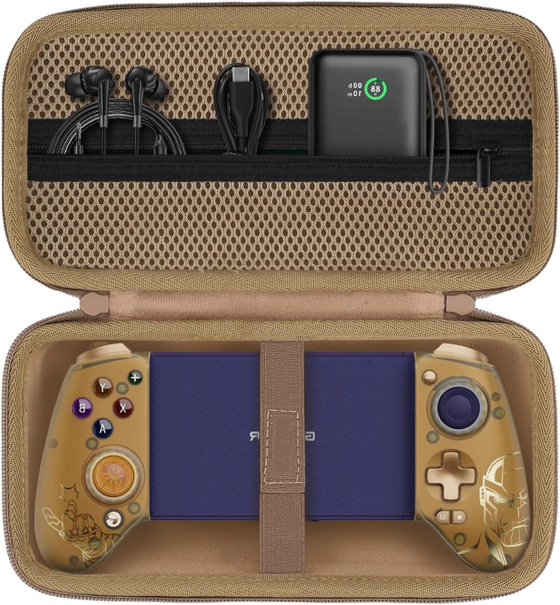Duurzame Hard Case voor Bluetooth Mobile Game Controller, Geschikt voor GameSir G8 Plus, Bescherming en Opbergruimte, Sand Gold