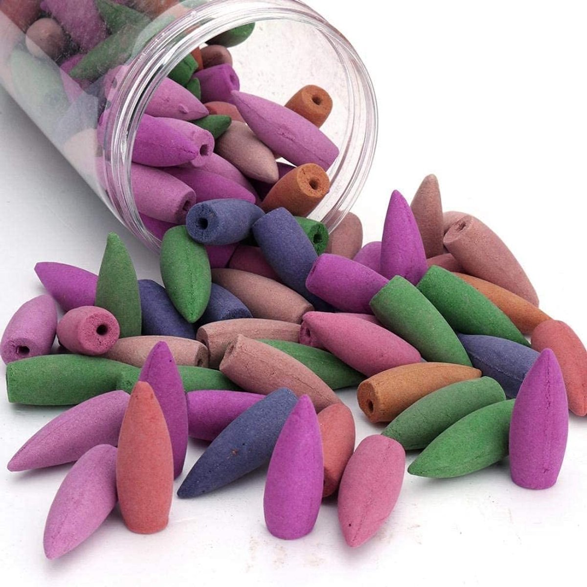 Dailygoody - Terugstroom Wierook Kegels - Natuurlijke Geuren - 60 Stuks - Lavendel Roos Sandelhout - Geschikt voor Thuis en Yoga Kamer
