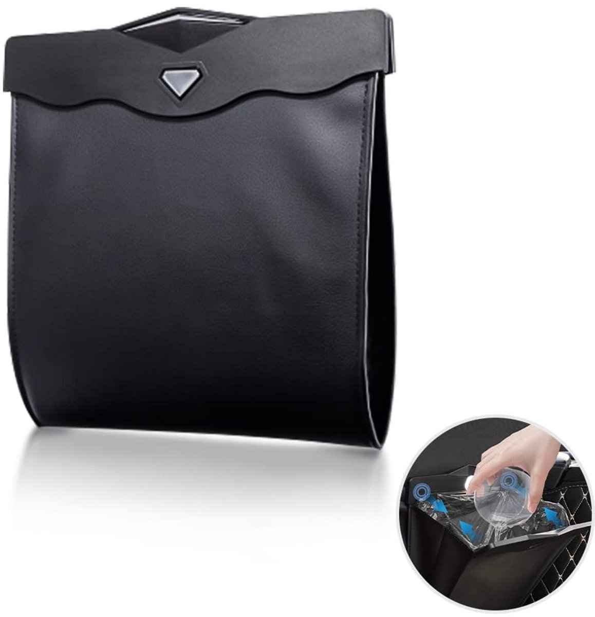 Dailygoods - Dailygoody - Magnetische Afvalbak voor Auto - LED Verlichting - Waterdicht en Multifunctioneel - Perfect voor Auto's - Handig en Praktisch - Geschikt