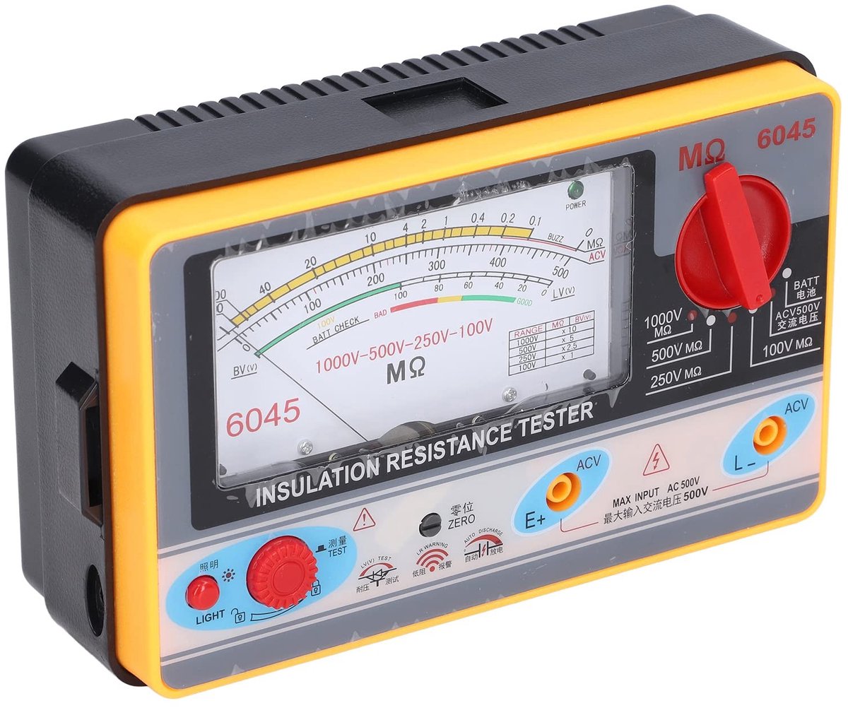 Dailygoods - Dailygoody - Isolatieweerstandstester - Megohmmeter - Duidelijke Wijzerplaat - 5MΩ-2000MΩ - Elektricien - Handig voor Metingen