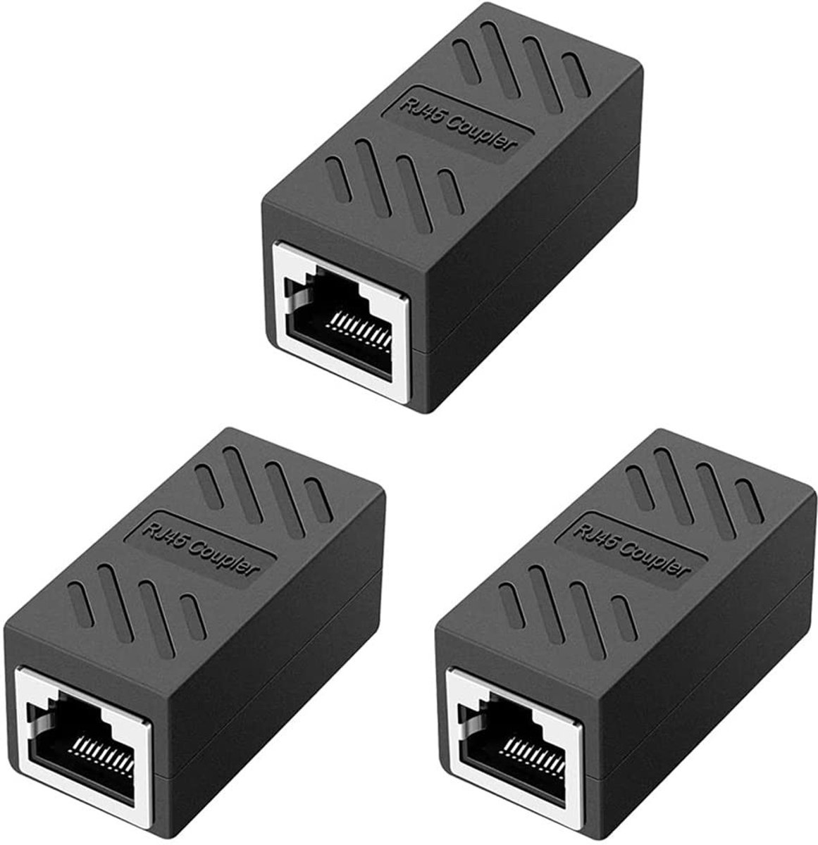 Dailygoods - Dailygoody - Ethernet Coupler - RJ45 Connector - Vrouwelijk naar Vrouwelijk - 3-Pack - Cat7 Cat6 Cat5e - Geschikt voor netwerken - Compact