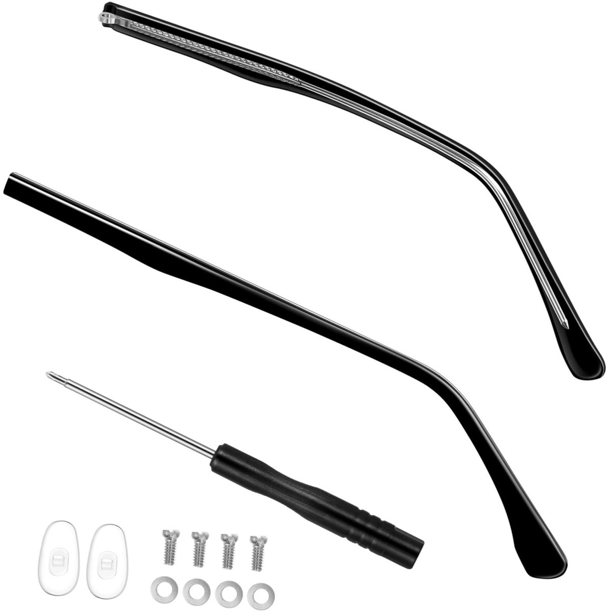 Dailygoods - Dailygoody - Zonnebril pootjes vervanging - Universele reparatieset - Comfortabel dragen - Metaal - Brillenpootjes - Geschikt voor diverse brillen - 1