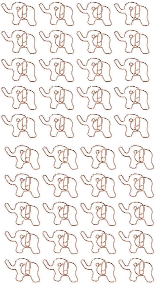 Dailygoods - 40 Stuks Olifantvormige Paperclips in Duidelijke Doos