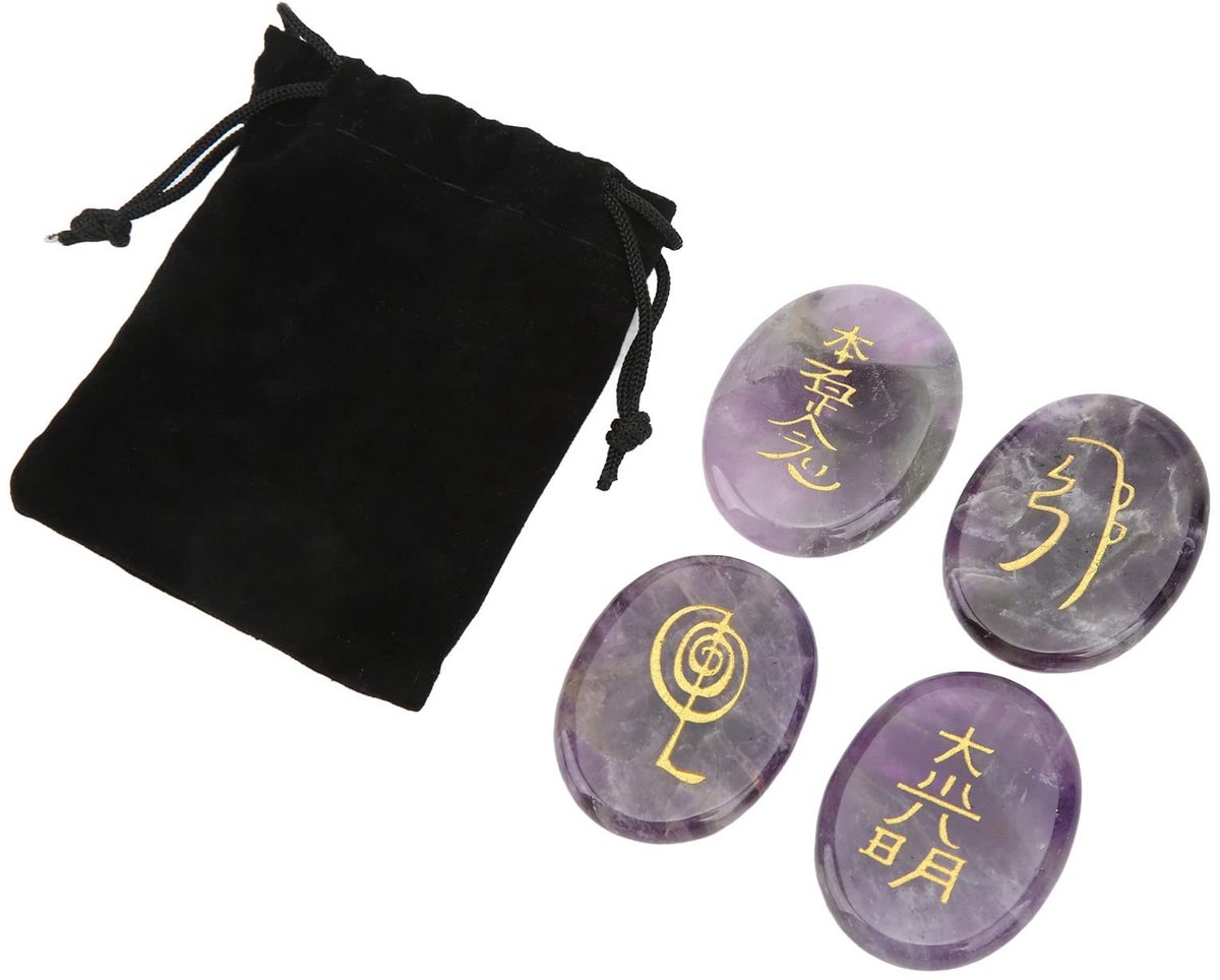 Dailygoods - Set van 4 Reiki Stenen voor Meditatie en Decoratie