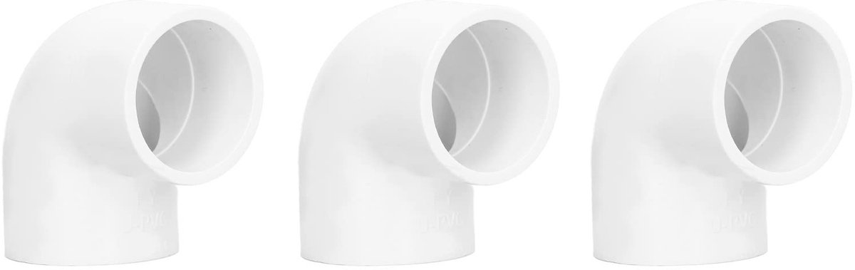 Dailygoods - Dailygoody - 2-weg pijpfittingen - PVC elleboog 90 graden - Koudbestendig - Wit - Slangaccessoires - Geschikt voor waterleidingen - 12 stuks