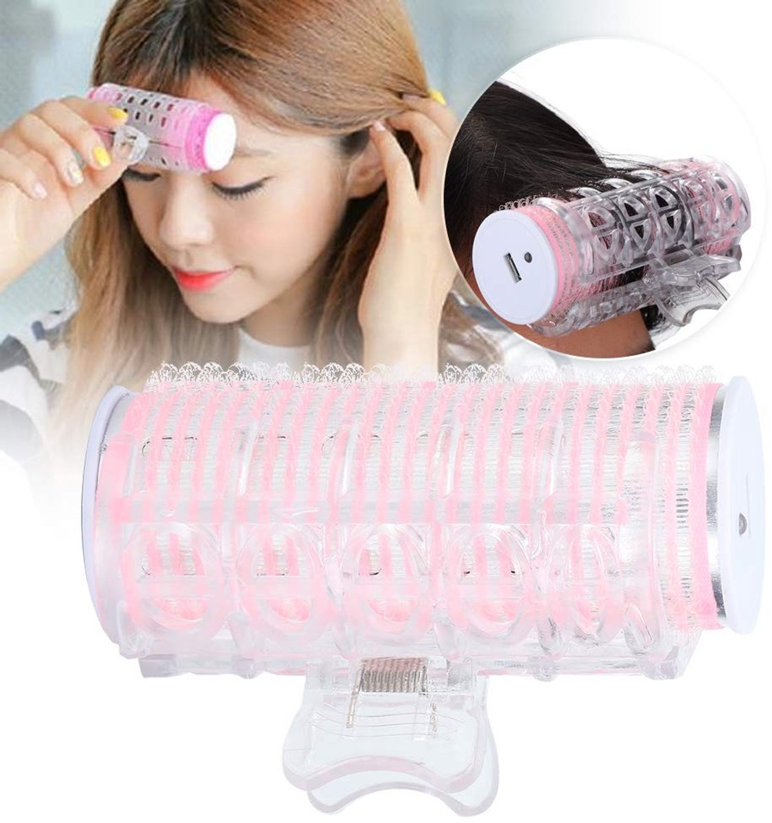 Dailygoods - Dailygoody - Verwarmende elektrische krulspelden - Draagbare haarrollers - Snel en eenvoudig in gebruik - USB opladen - Ideaal voor onderweg - Perfect