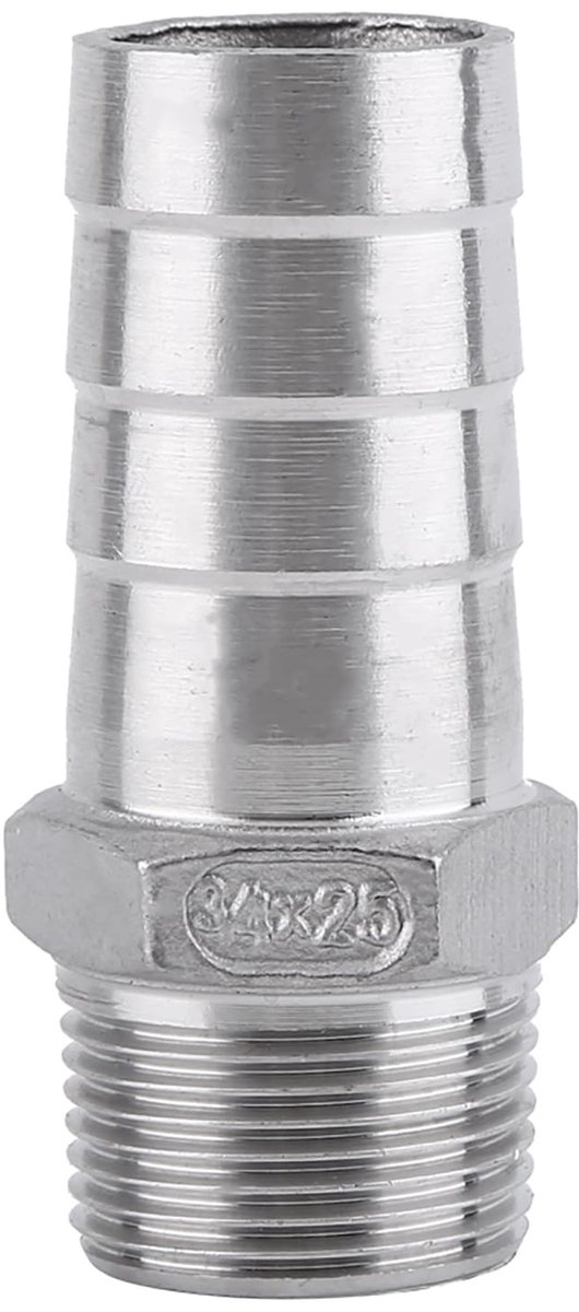 Dailygoods - Dailygoody - Roestvrijstalen Slangpilaar - Slangverbinder - Duurzaam en betrouwbaar - 3/4 inch - Pijpfitting voor water en gas - Geschikt voor huishou