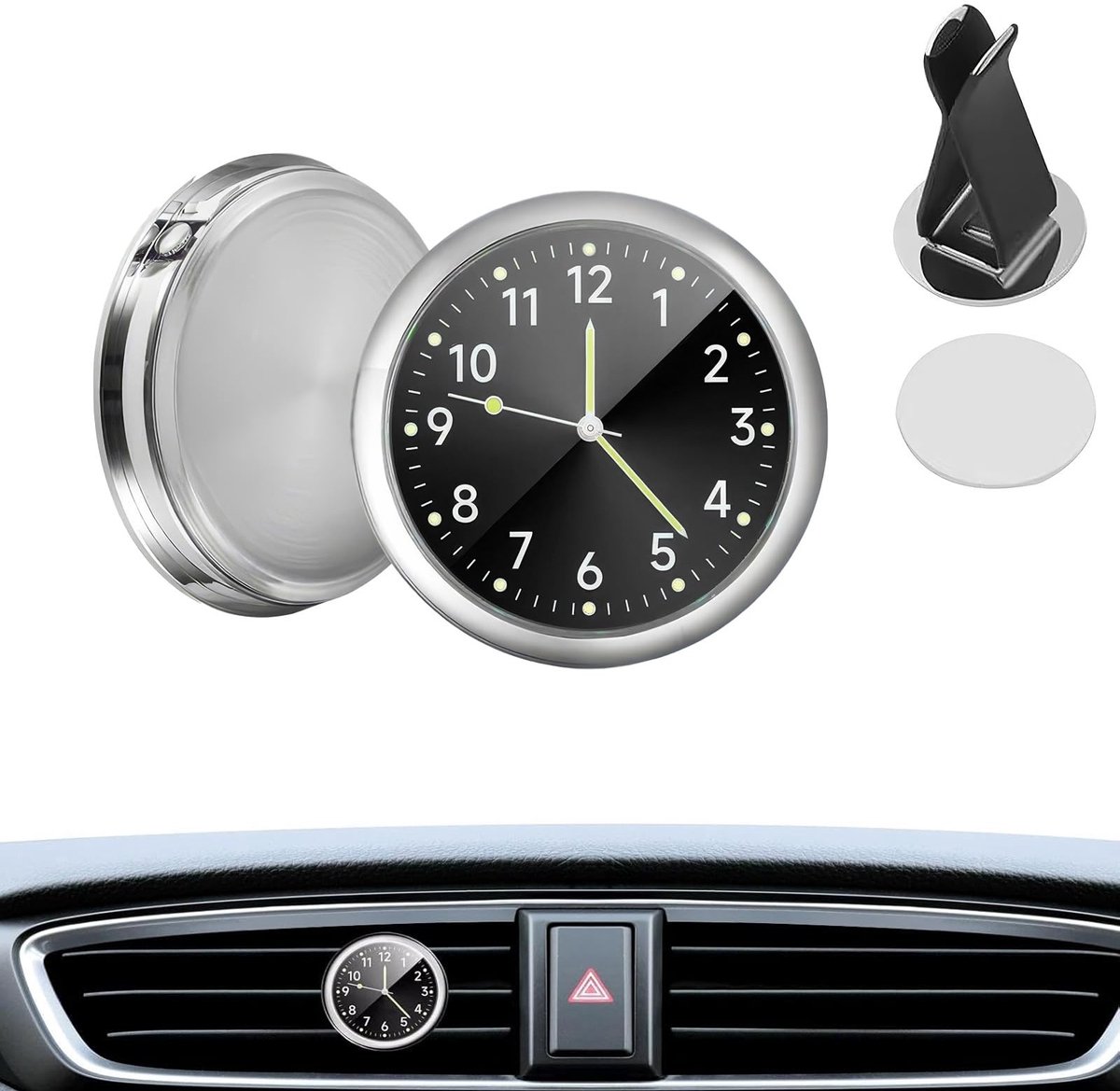 Dailygoods - Dailygoody - Verlichte Dashboard Klok voor Auto - Zelfklevend & Stijlvol -