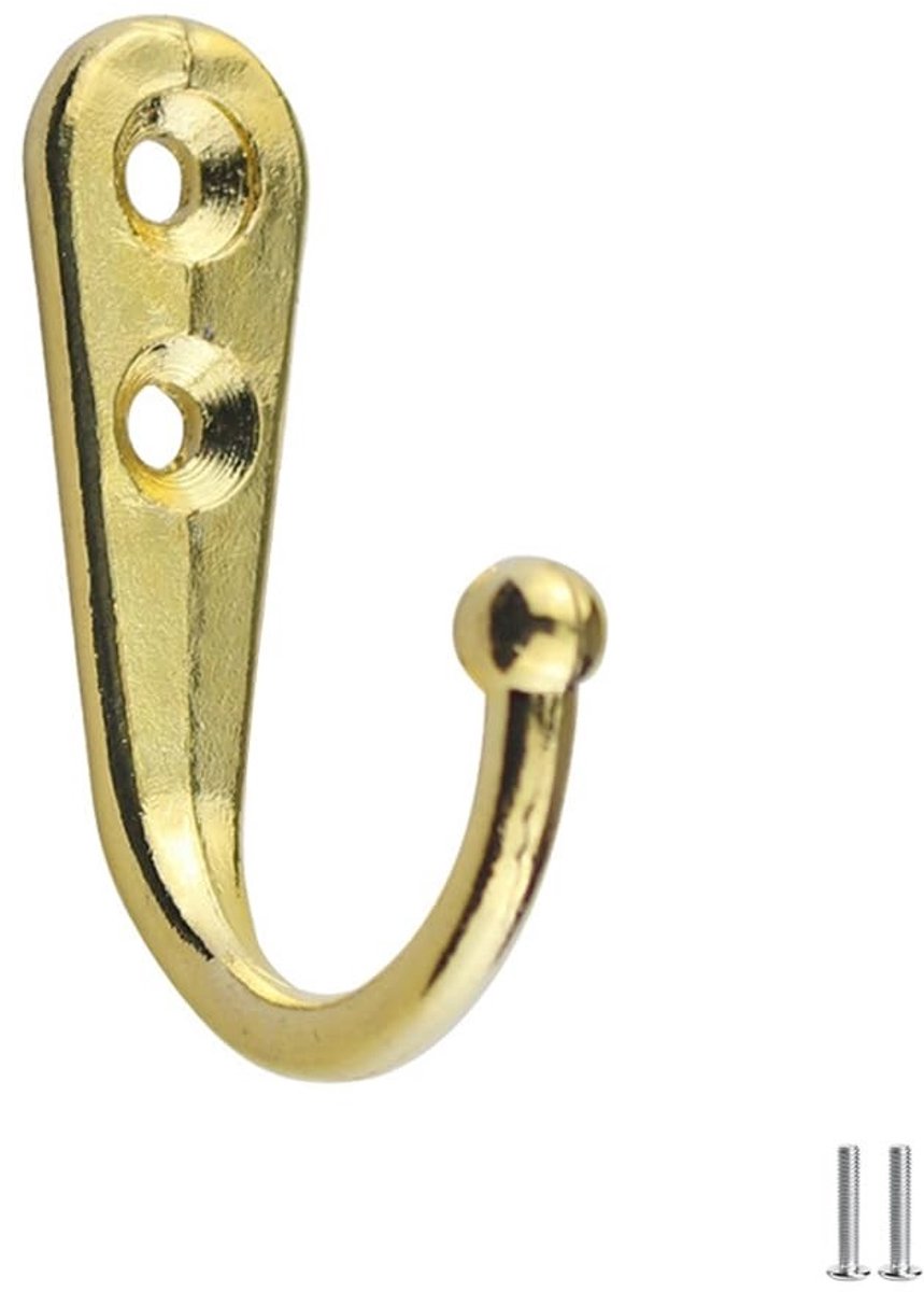 Dailygoods - Dailygoody - Wandhaken - Retro Kapstok Haken - Zwart - Metalen Haak - Voor Handdoek Kleding Hoed Sleutels - 10 Stuks