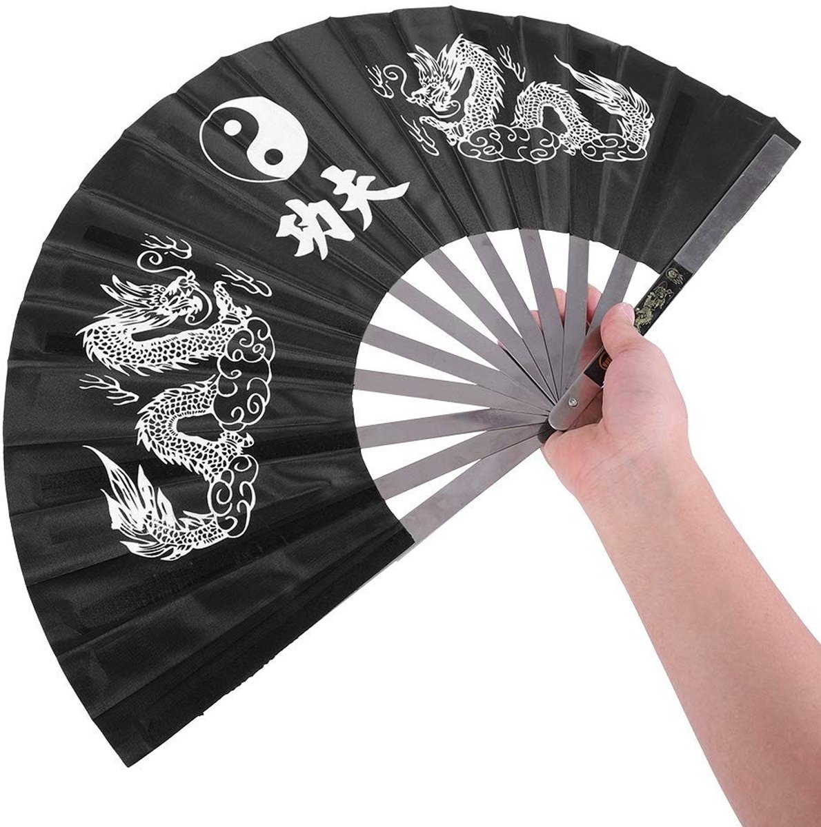 Dailygoods - Dailygoody - Opvouwbare Ventilator - Tai Chi - Perfect voor Vechtsporten - Zwart - Ideaal voor Dans en Decoraties - Geschikt voor Mannen en Vrouw
