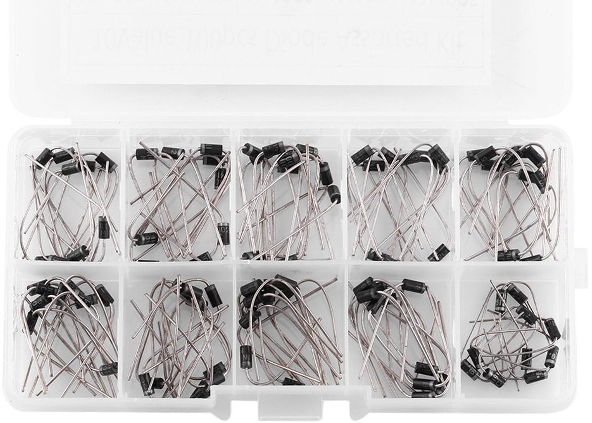 Dailygoods - 100-delige Gelijkrichterdiodeset met Opbergdoos
