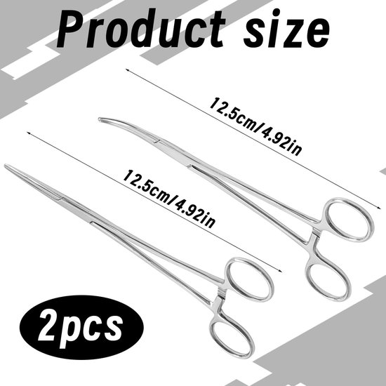 Dailygoods - Dailygoody - Set van 2 RVS Arterieclips - 12.5 cm Haakverwijderaars voor Vissen en Huisdieren van Dailygoods — afbeelding 5