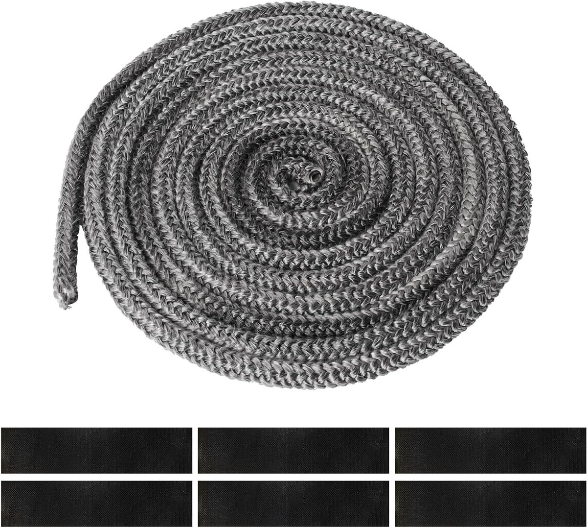 Hittebestendige Kachelafdichtingskoord Φ 8 mm 3 m, Vezelkoord voor Schouwen, Afdichtband voor Houtkachels en Rookovens