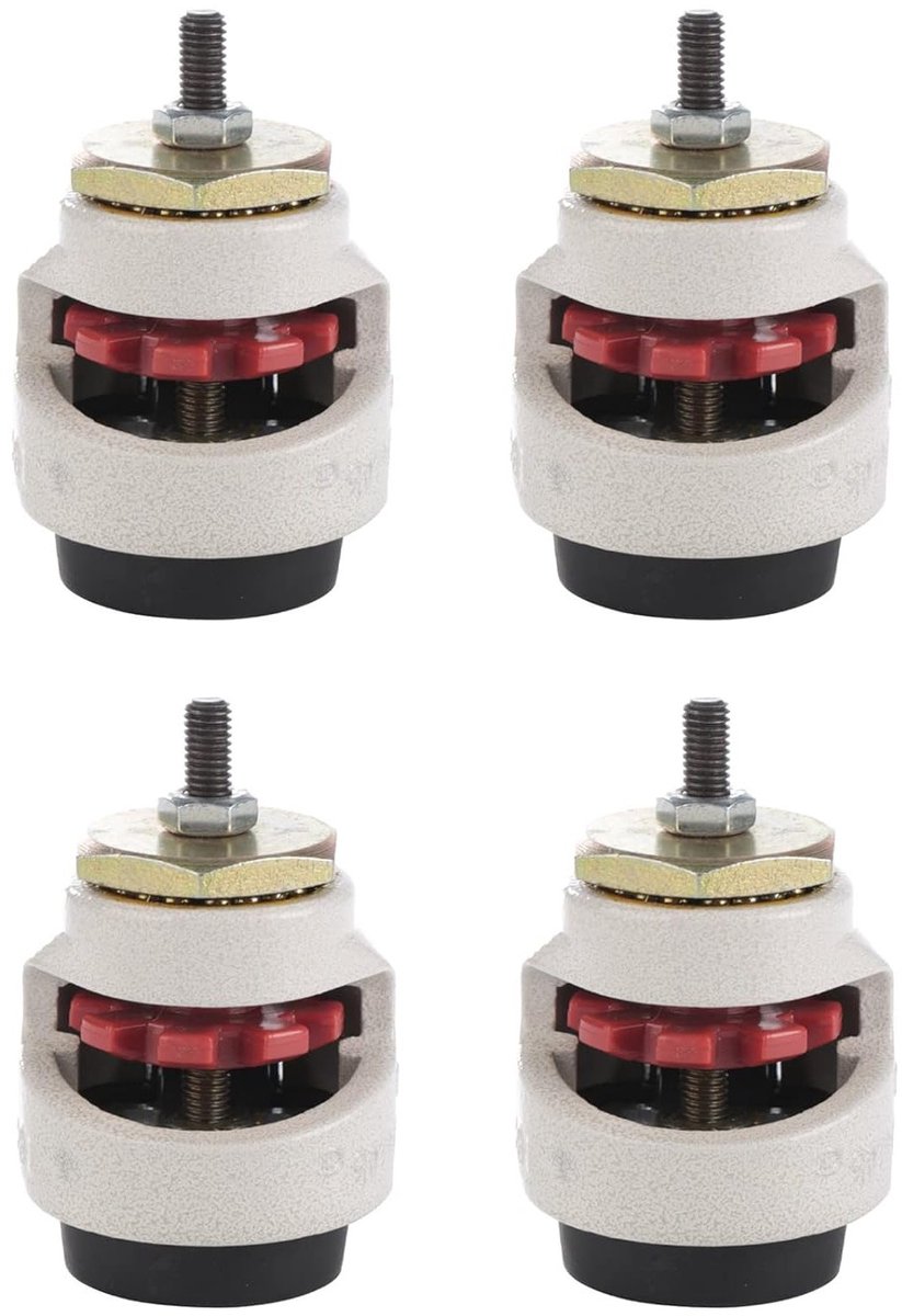 Zware Verstelbare Zwenkwielen met Draadstang - 4 Stuks, Industrieel, Nylon en Metaal, Voor Meubels en Apparatuur