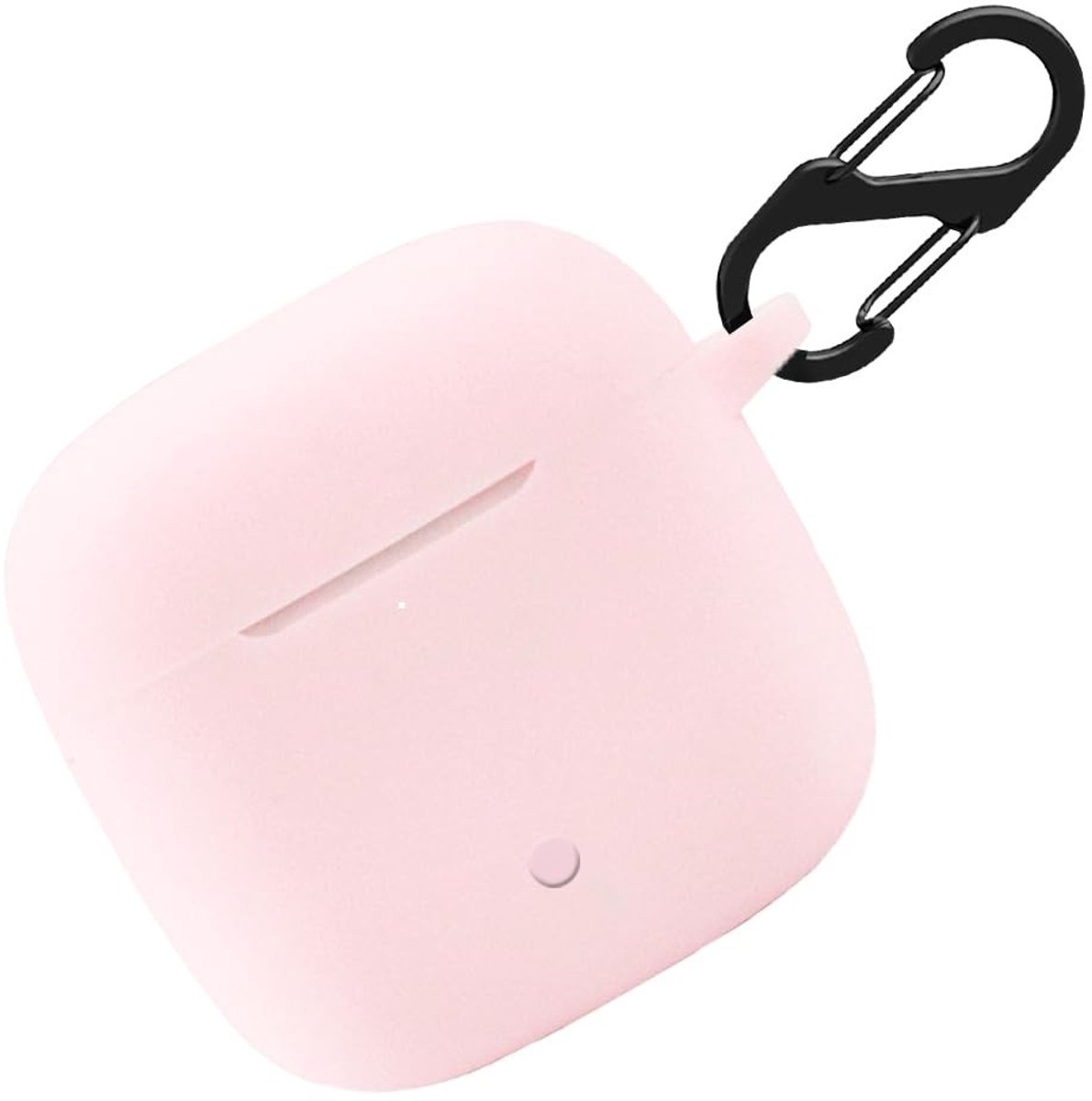 Dailygoods - Siliconen Beschermhoes voor Draadloze Oordopjes met Sleutelhanger (Roze)