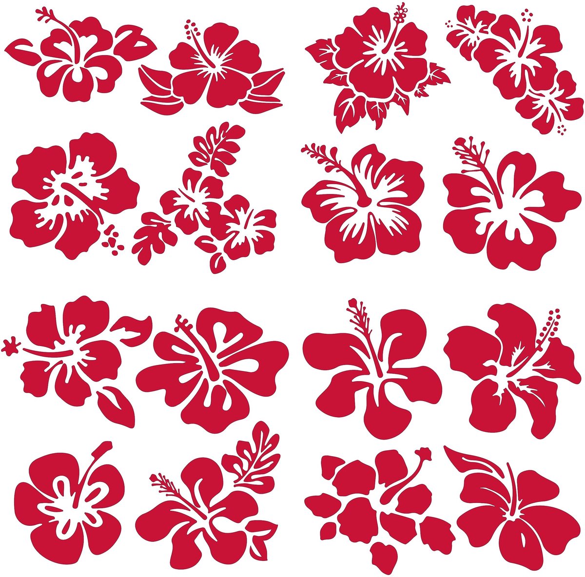 Dailygoods - Dailygoody - Hawaiiaanse Stickers - Reflecterende Auto Stickers - Waterdicht en Kleurrijk - Hibiscus Bloem - Decoratie voor Buitengebruik - Geschikt v...