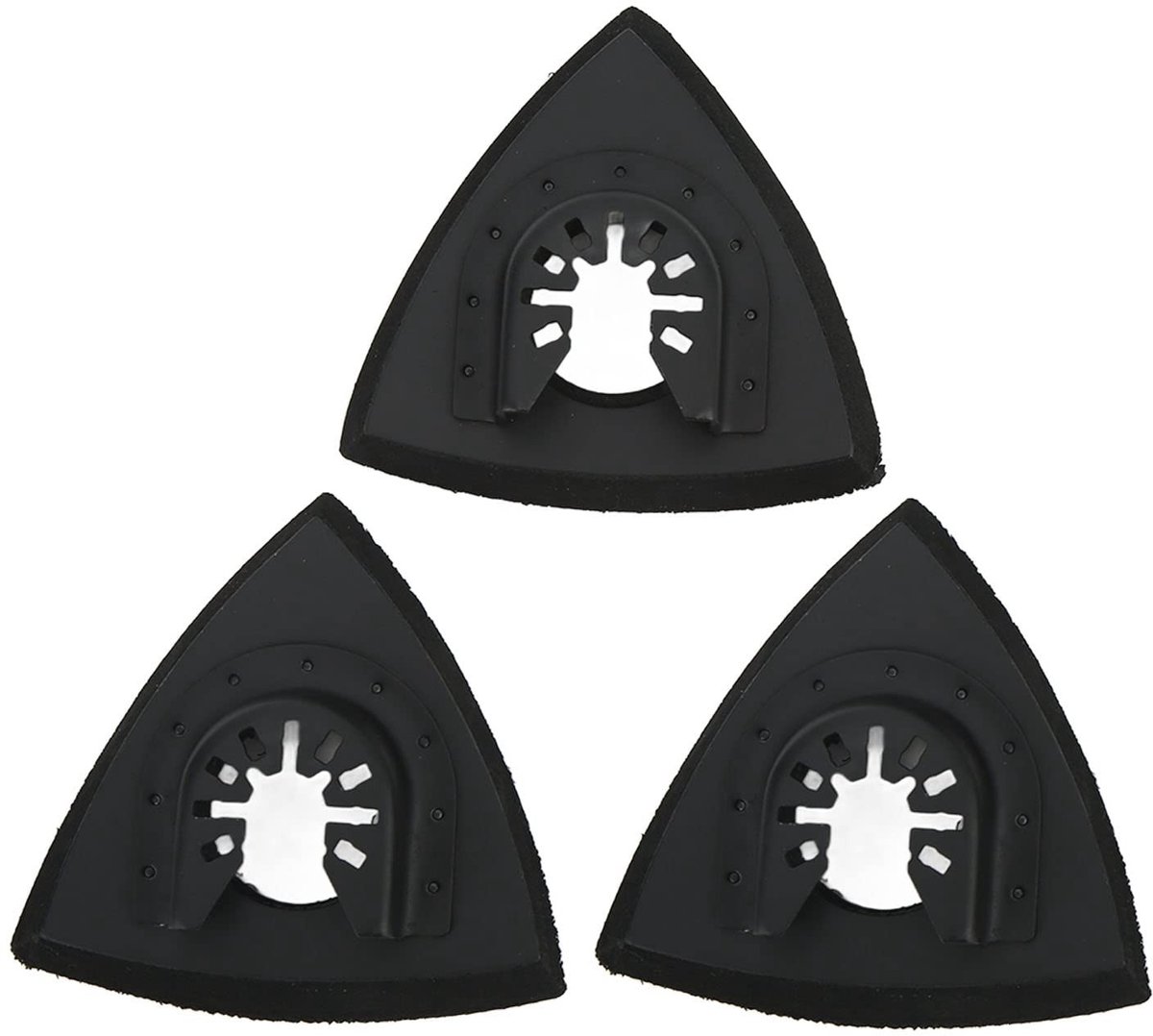 Dailygoody - 3Pcs Oscillerende Multitool Schuurpad Set - Driehoekige Zelfklevende Schuurdiscs - Perfect voor Houtbewerking - Geschikt voor Multitools