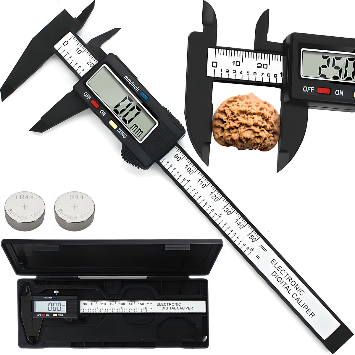 Dailygoody - Digitale Schuifmaat 150 mm - Waterdicht en Stofdicht met LCD Display