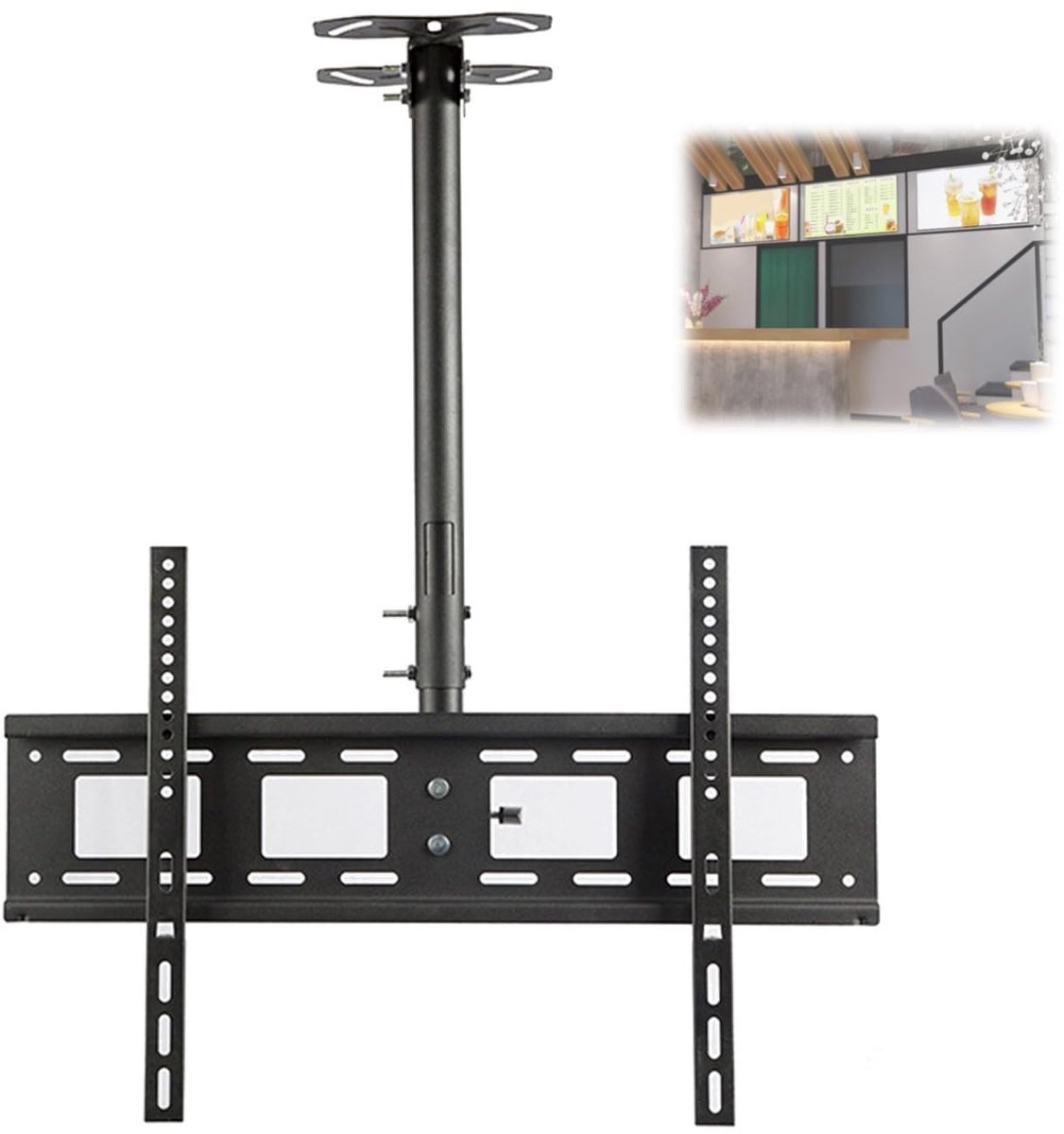 Dailygoody - Plafond Tv-beugel - Verstelbare ophangbeugel - 360 graden draaibaar - Geschikt voor 32 tot 85 inch Tv - Maximaal 55 kg - Ondersteunt plaf...