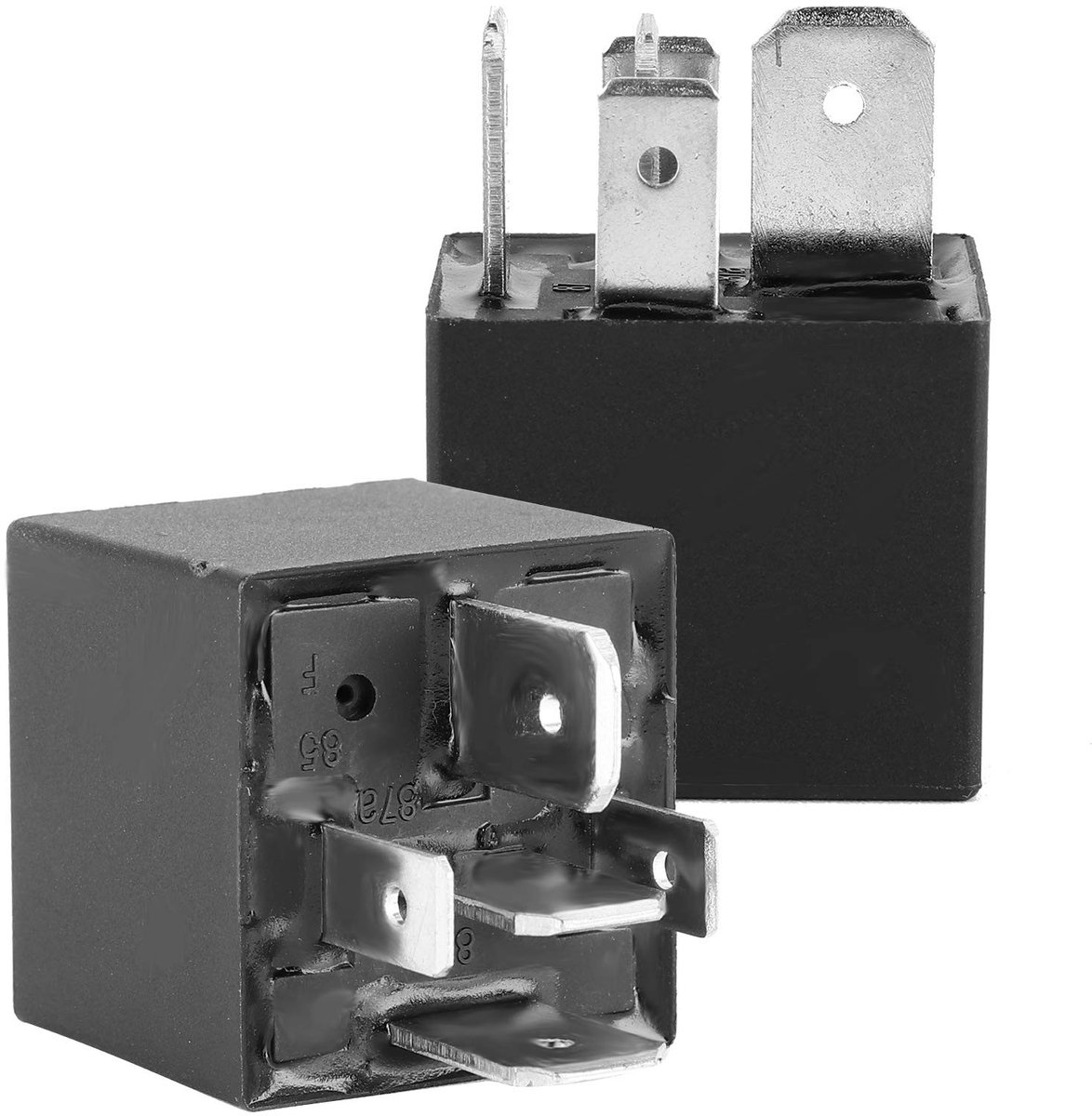 Dailygoody - 2 Stuks 5Pin Lier Solenoid Relais - 12V 80A - Hoogwaardige prestaties - Universeel - Voor Vrachtwagen Boot - Geschikt voor divers...