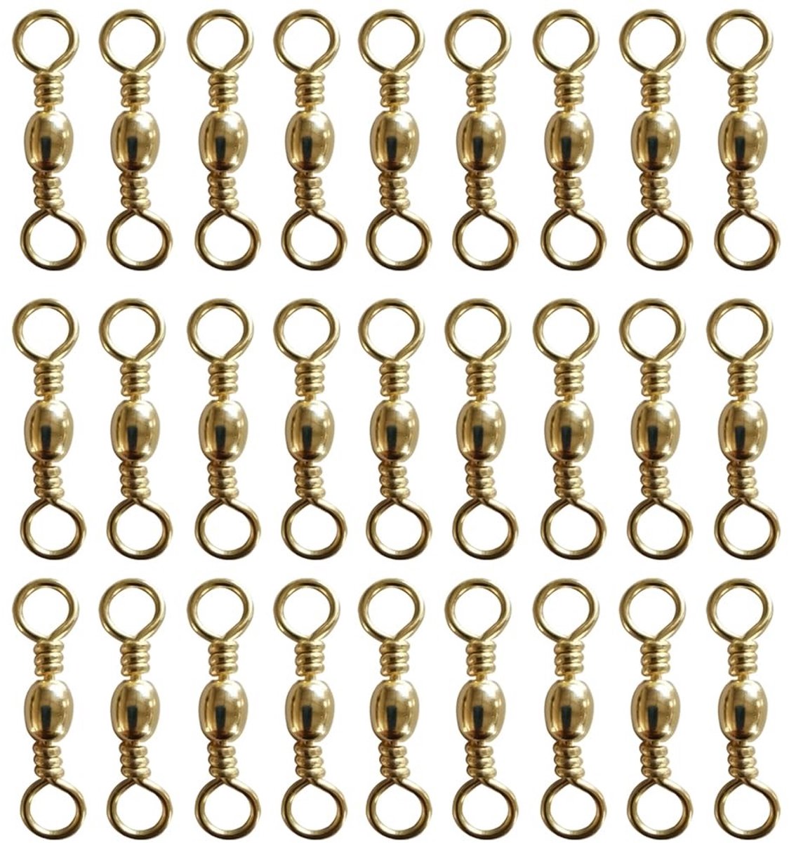 Dailygoody - Visserij vat wartels - Vissen connector - 360° flexibele rotatie - Goud - Zoutwater en zoetwater - 100 stuks - Geschikt voor hengelsport ...