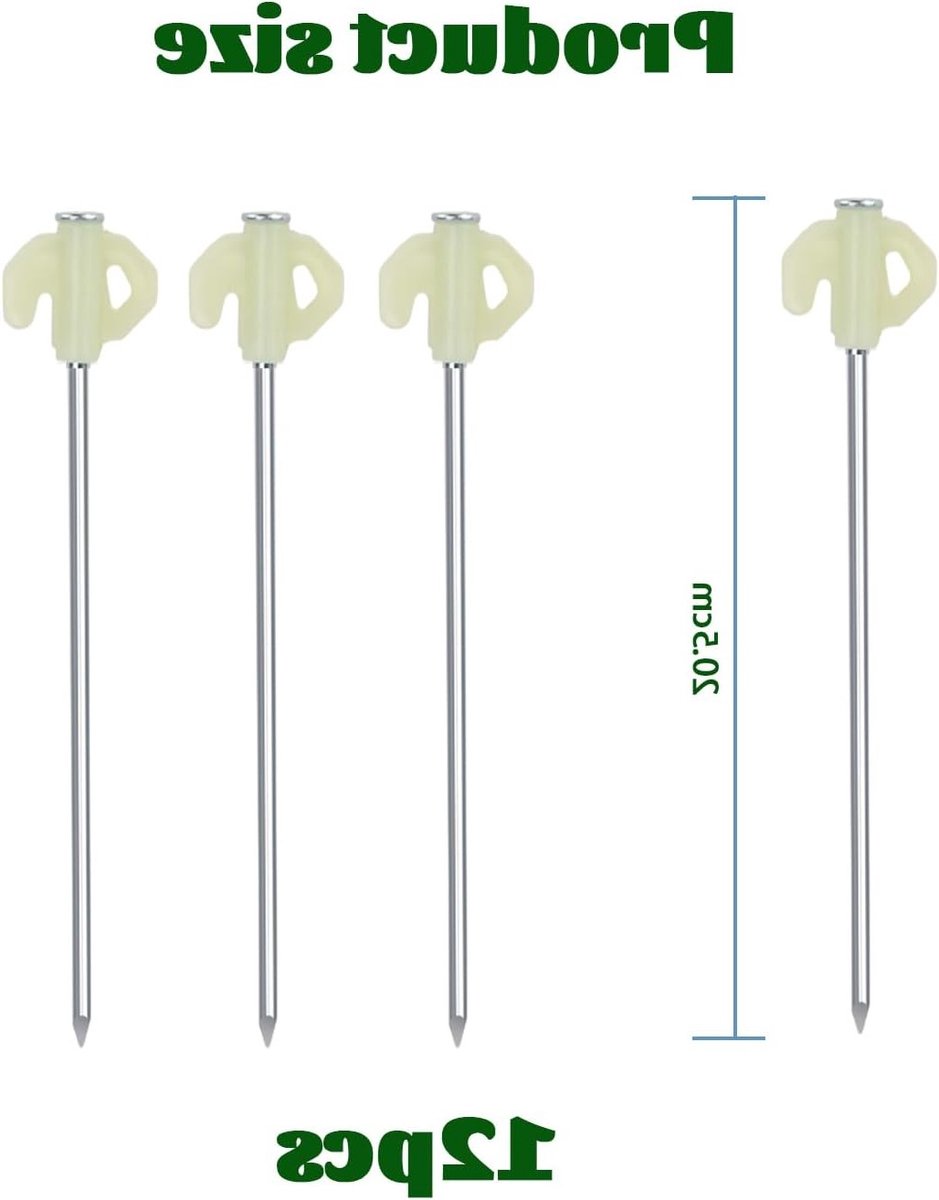 14 Stuks 21cm Camping Tent Accessoires - Sterke Stalen Tent Haringen en Plat Spijkers voor Harde Vloeren en Hout