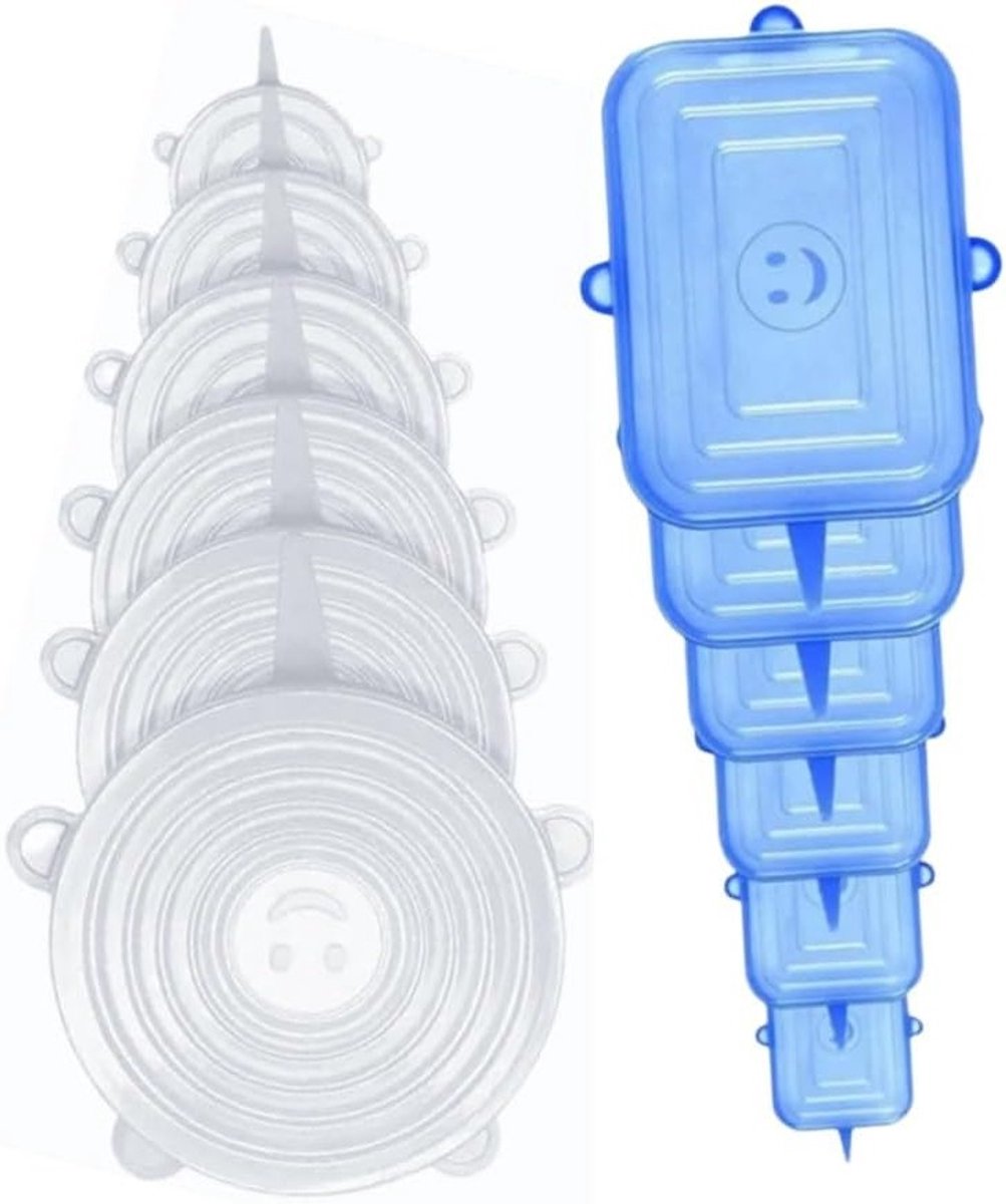 Herbruikbare elastische silicone deksels voor glazen, kommen en flessen - veelzijdige en rekbare deksels voor voedselopslag