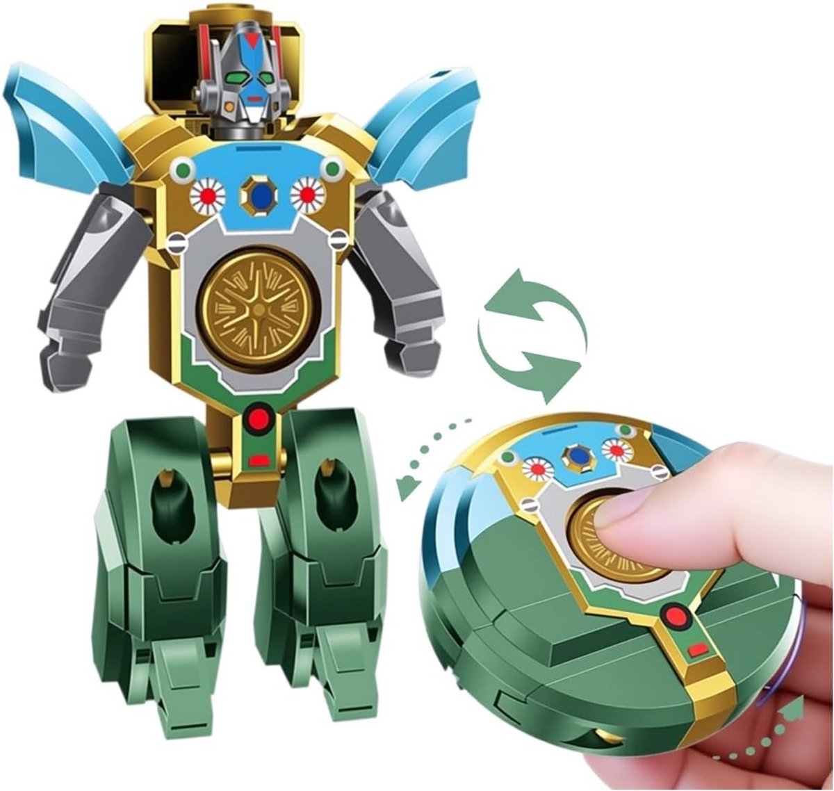 Transformeerbare 2-in-1 Robot Fidget Spinner Speelgoed voor Stressverlichting, Sensory Speelgoed voor Kinderen en Volwassenen, Ideaal Reis- en Handspinner Speelgoed