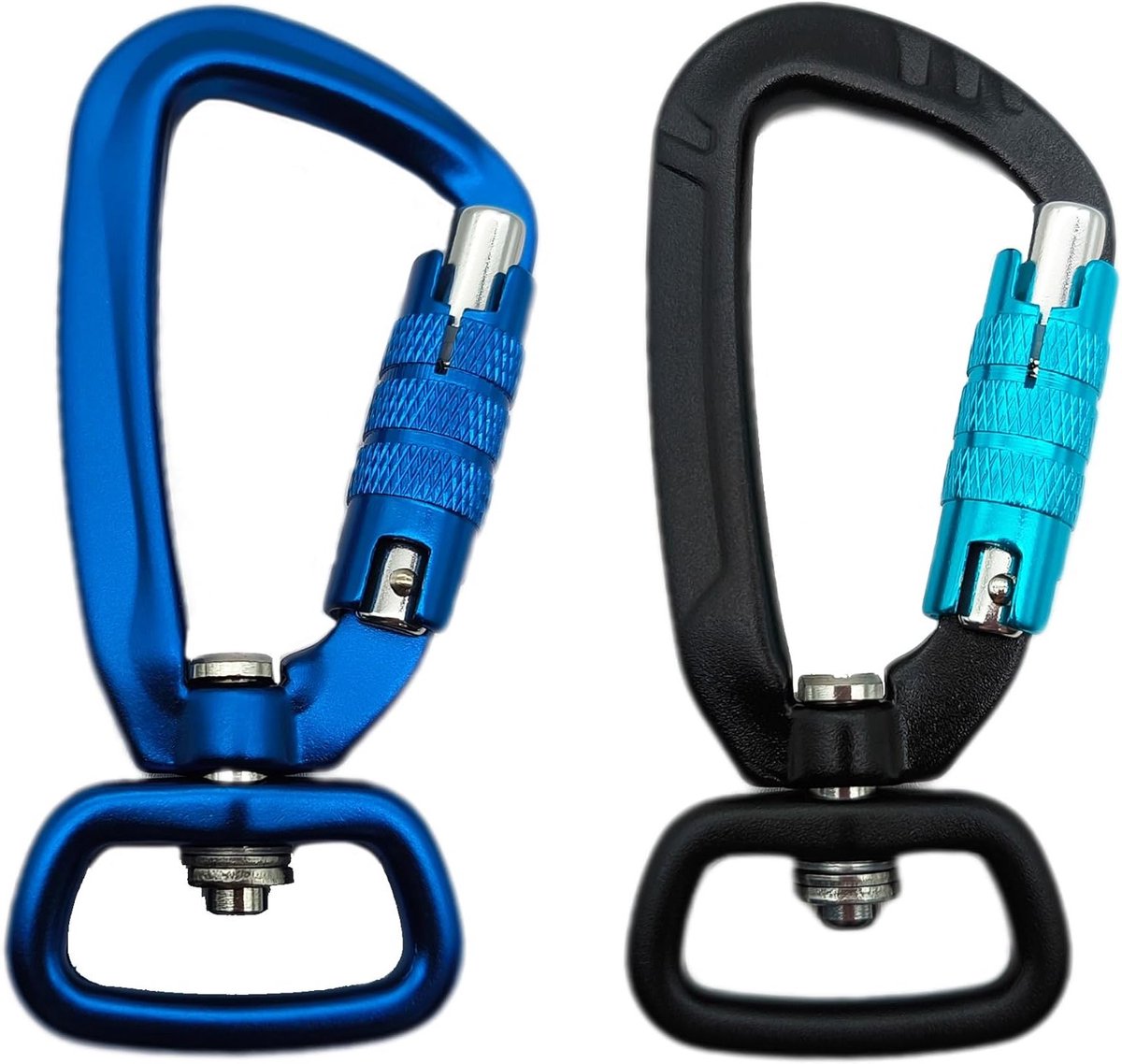 Robuuste Aluminium Carabiner met Draaisysteem, 400 kg Draagvermogen, Ideaal voor Hondenlijnen en Sleutelhangers, Geschikt voor Buitenactiviteiten