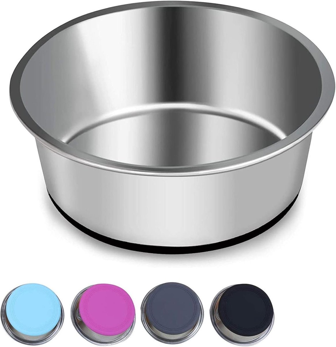 Zware RVS Honden- en Kattenkommen met Antislip Silicone Basis, Geschikt voor Grote Huisdieren, Eet- en Drinkbakken voor Dieren