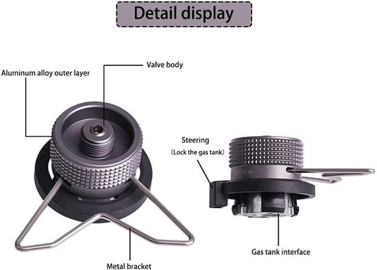 Vergrendelbare adapter, geschikt voor aansluitingen van gasflessen/butaangasflessen/gasflessen met mondstuk, voor aansluiting op gasflessen/klepkoppelingen met schroefdraad — afbeelding 4