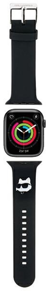 Karl - Lagerfeld - 3D rubberen choupette hoofdband voor Apple Watch 42/44/45/49 mm - zwart