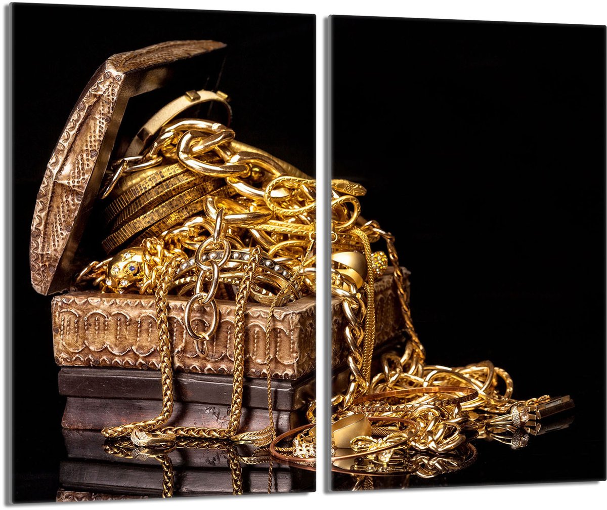 TMK ArtDeko - Beschermplaat van Gehard Glas - 30x52cm - Goud