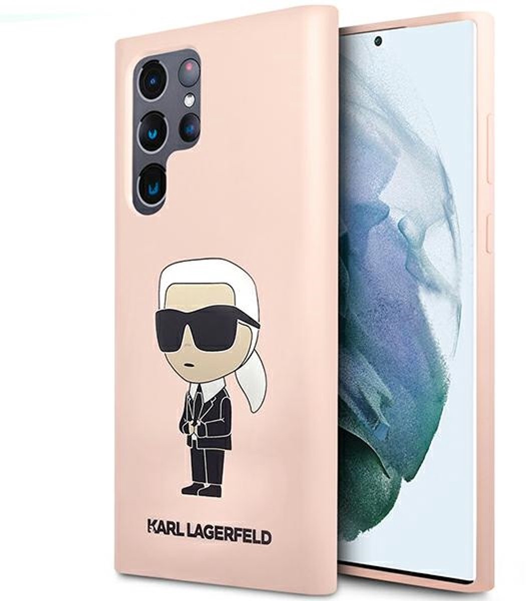 Karl - Lagerfeld - KLHCS23LSNIKBCP Sam S23 Ultra S918 hardcase hoesje - roze Siliconen Ikonik
