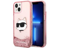 Karl Lagerfeld Glitter Choupette Serie - iPhone 14 Plus Hoesje - Roze - Lichte en Slanke Constructie