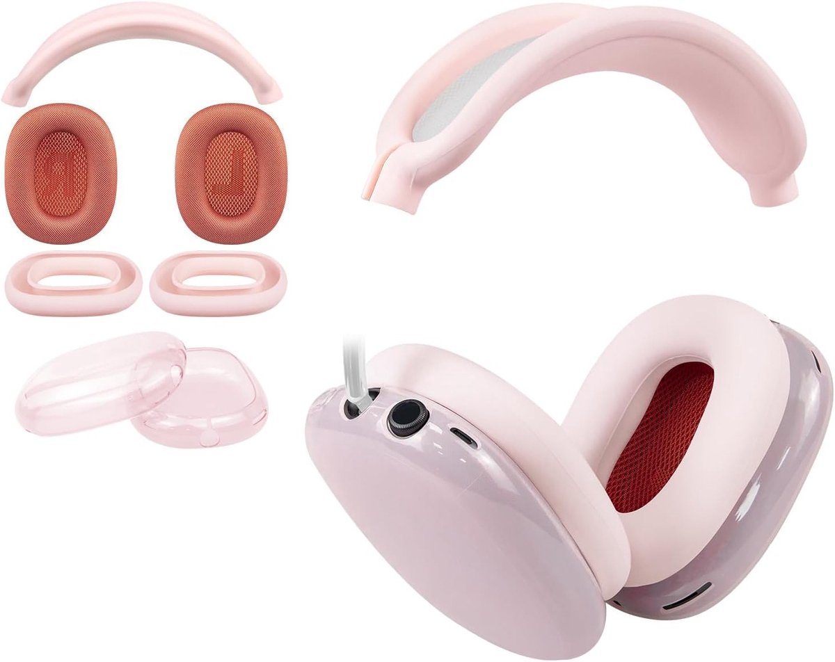 Vervangende Oorkussens en Hoofdbandhoes voor AirPods Max, Ademend Mesh, TPU Beschermcase en Zweetbestendige Silicone Oorkussens, Comfortabel en Duurzaam Accessoire