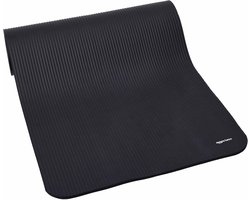 Yoga- en fitnessmat 183 x 61 x 1 cm – extra dik – antislip – schuim – met schouderriem – voor yoga, pilates en vloeroefeningen – zwart