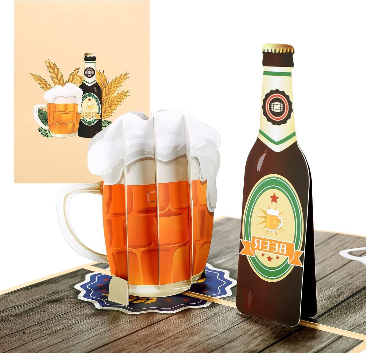 Verjaardagskaart voor Mannen - 3D Pop-up Kaart voor Vader, Grootvader en Vriend - Perfect voor Vaderdag en Oktoberfest