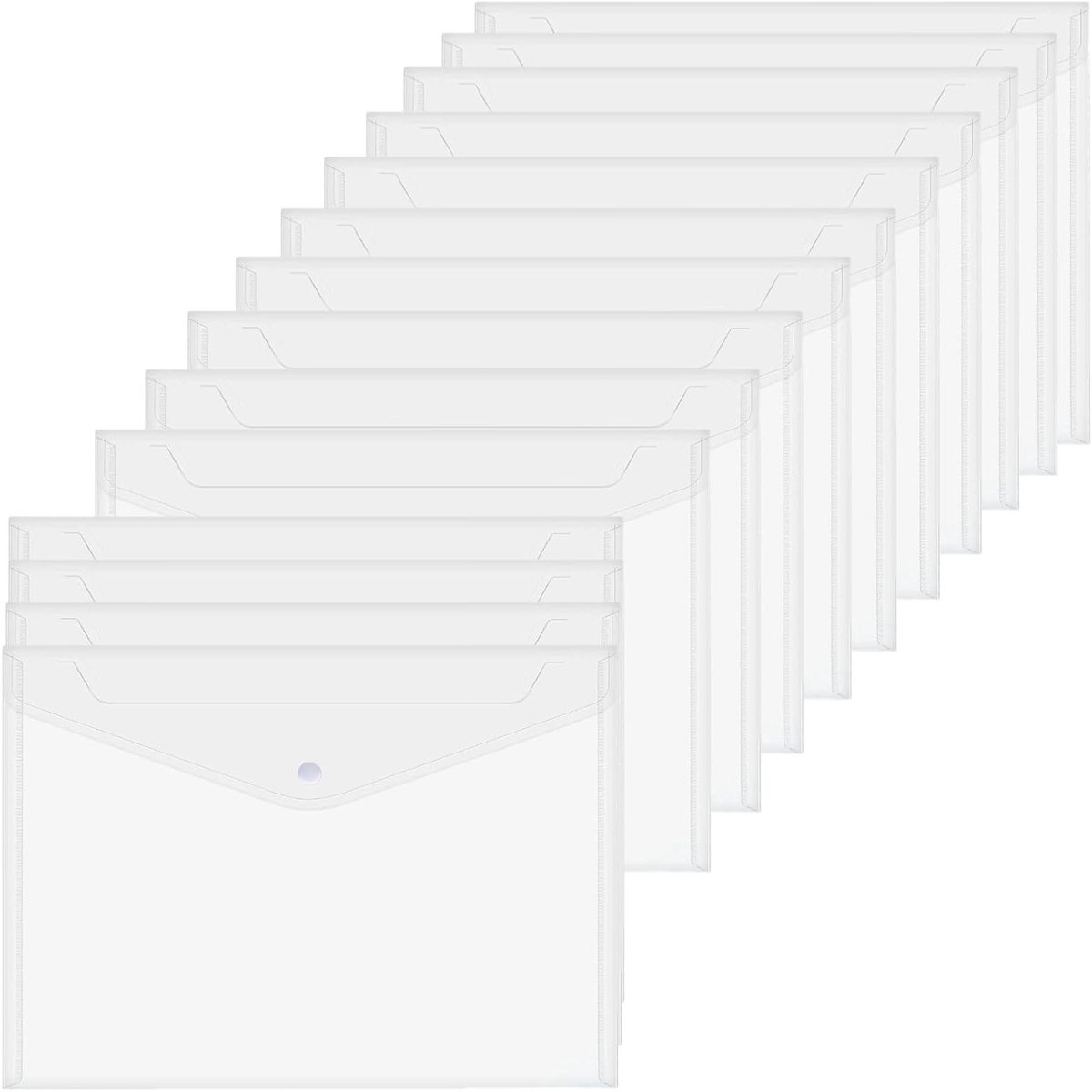 Transparante waterdichte documentenvakken met etiketten, A4-scheidingsvakken voor 3-ring-mappen, ruimtebesparende organizer voor papier, kaarten en meer, 30 stuks, ideaal voor kantoor en archivering
