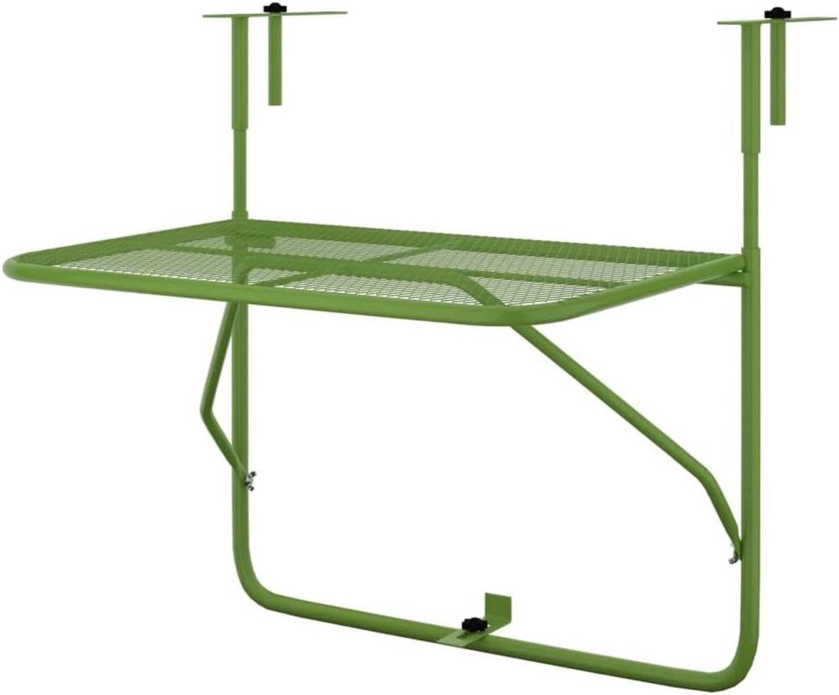 Balkontafel - Terrastafel Bijzettafel - Buiten Zitten - Inklapbaar Ruimtebesparend - 60x40 cm - Groen