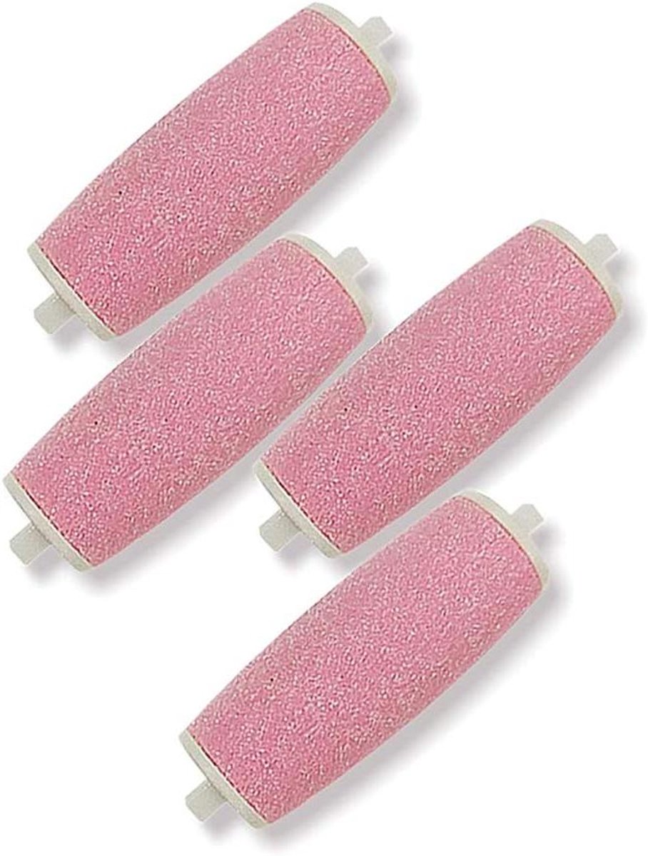 Vervangende Voetvijl Rollen - Eeltverwijderaar Navullingen - Voetverzorging Thuis - Extra Grof Met Microdiamant - 4 stuks - Roze