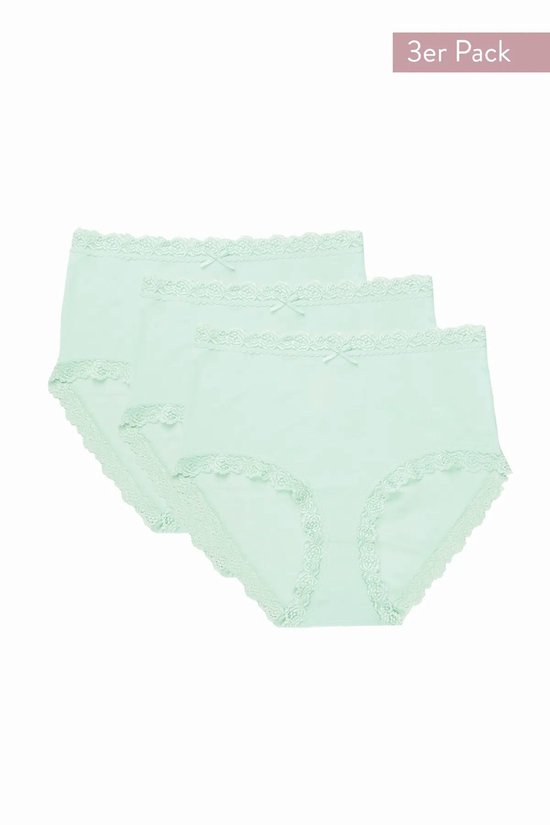 Nina von C 3-pack dames Tailleslip - Kant - Colours - Dames onderbroeken modal - Vrolijke kleuren - 46 - Blauw