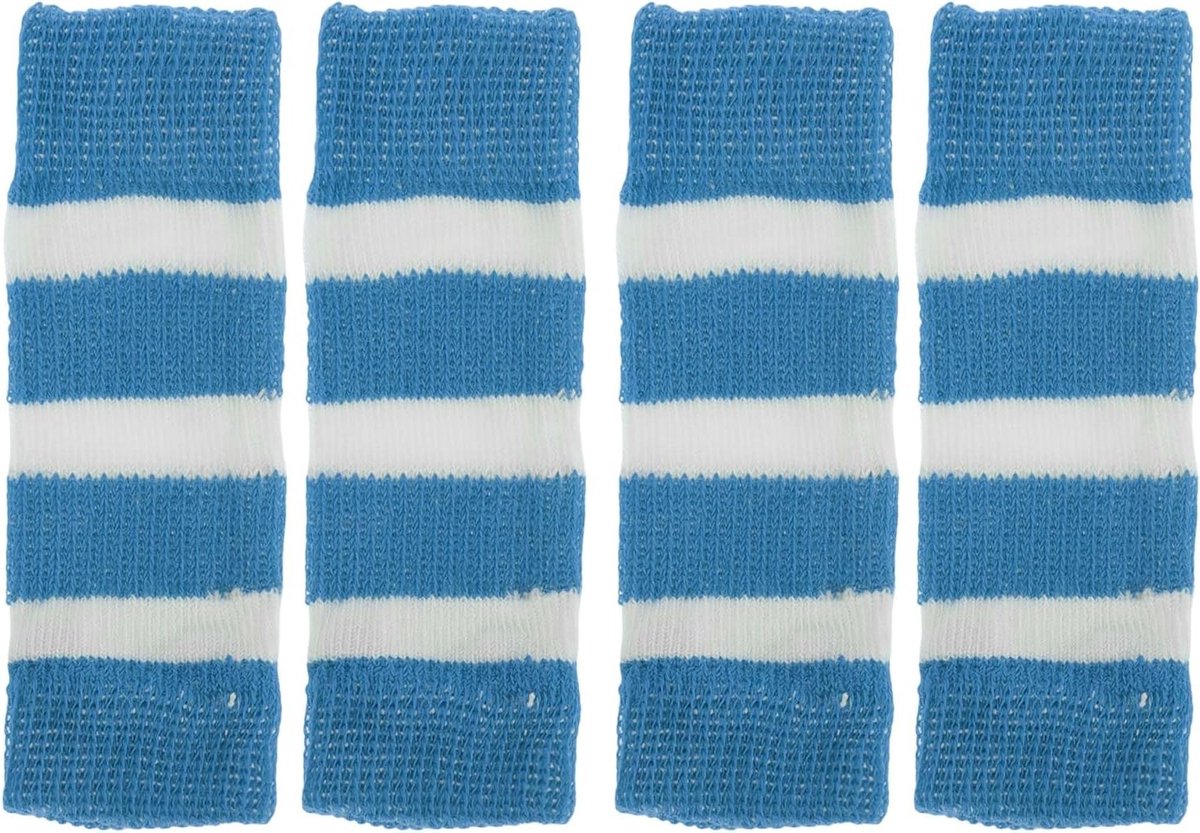 Set van 4 hondenbeenwarmers voor de winter - Zachte gebreide sokken voor honden, gewrichtsbescherming en warmte voor kleine honden, kittens en puppy's in blauw en wit
