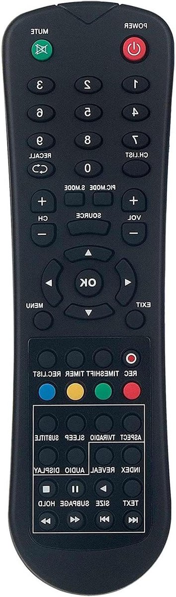 Afstandsbediening - Universele afstandsbediening - TV bedienen - Directe werking - 4 x 12 x 0.3 cm - Zwart
